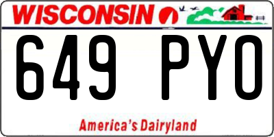 WI license plate 649PYO