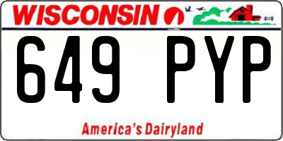 WI license plate 649PYP