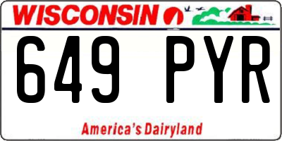WI license plate 649PYR
