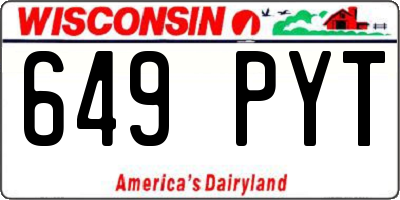 WI license plate 649PYT