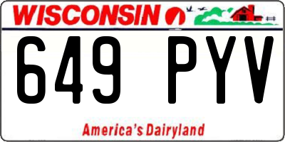 WI license plate 649PYV