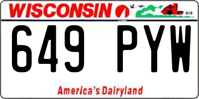 WI license plate 649PYW
