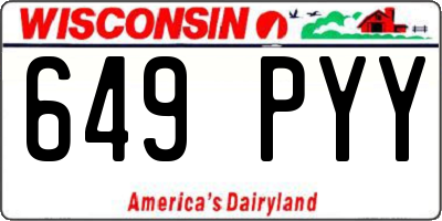 WI license plate 649PYY