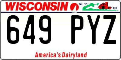 WI license plate 649PYZ