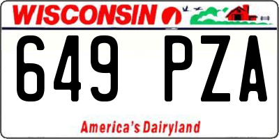 WI license plate 649PZA