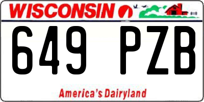 WI license plate 649PZB