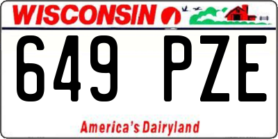 WI license plate 649PZE