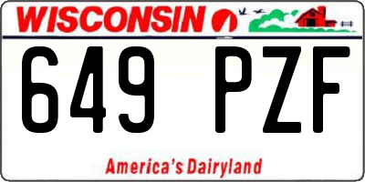 WI license plate 649PZF