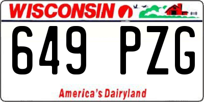 WI license plate 649PZG