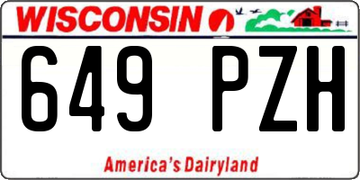 WI license plate 649PZH