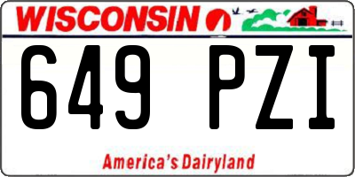 WI license plate 649PZI