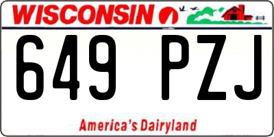 WI license plate 649PZJ