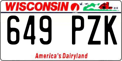 WI license plate 649PZK