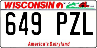 WI license plate 649PZL