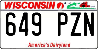 WI license plate 649PZN