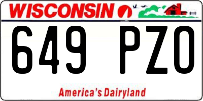 WI license plate 649PZO