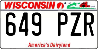 WI license plate 649PZR