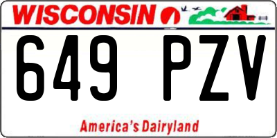 WI license plate 649PZV