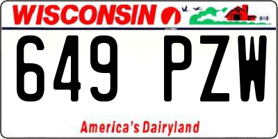 WI license plate 649PZW