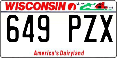 WI license plate 649PZX