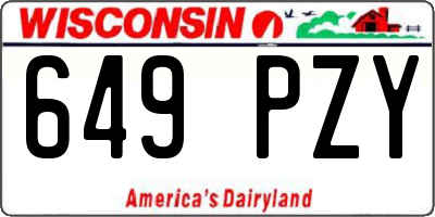 WI license plate 649PZY
