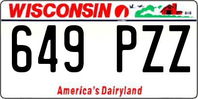 WI license plate 649PZZ