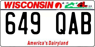 WI license plate 649QAB