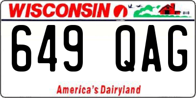 WI license plate 649QAG