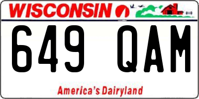 WI license plate 649QAM