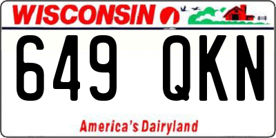 WI license plate 649QKN
