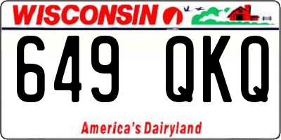 WI license plate 649QKQ