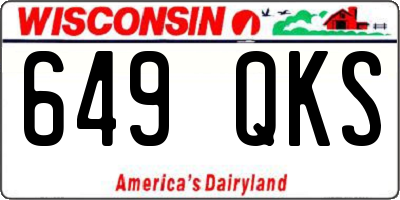 WI license plate 649QKS