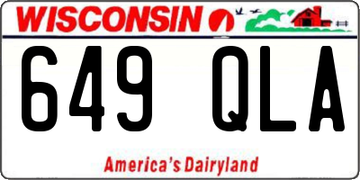 WI license plate 649QLA