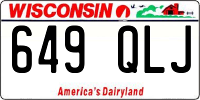 WI license plate 649QLJ
