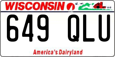 WI license plate 649QLU