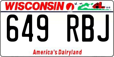 WI license plate 649RBJ