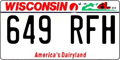 WI license plate 649RFH
