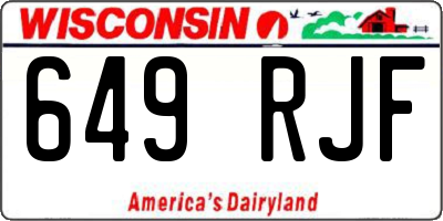 WI license plate 649RJF