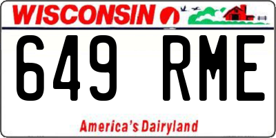 WI license plate 649RME