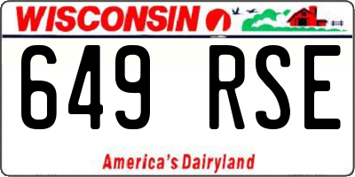 WI license plate 649RSE