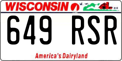 WI license plate 649RSR