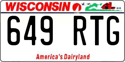 WI license plate 649RTG