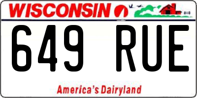 WI license plate 649RUE