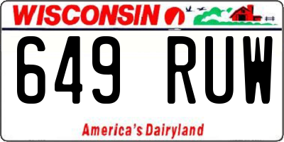 WI license plate 649RUW
