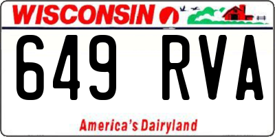 WI license plate 649RVA