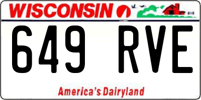 WI license plate 649RVE