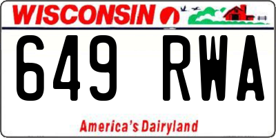 WI license plate 649RWA
