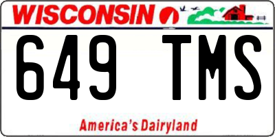 WI license plate 649TMS