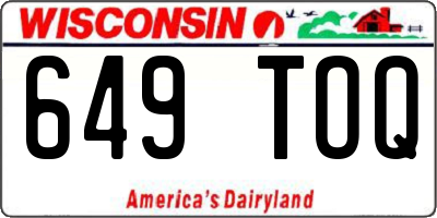 WI license plate 649TOQ