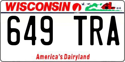 WI license plate 649TRA